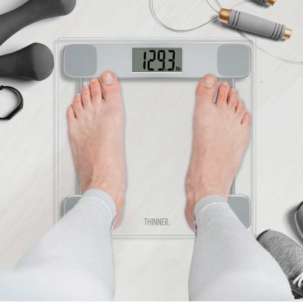Thinner by Conair Digital Glass Weight Scale 400 lb Capacity – New